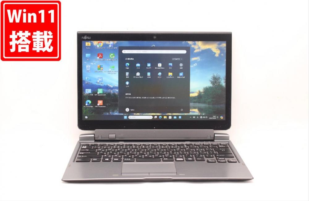 中古 フルHD タッチ 13.3型 Fujitsu ArrowsTab Q737R Windows11 七世代 i7-7600U 8GB 256GB-SSD カメラ 無線 Office付 中古パソコン 管:1052j