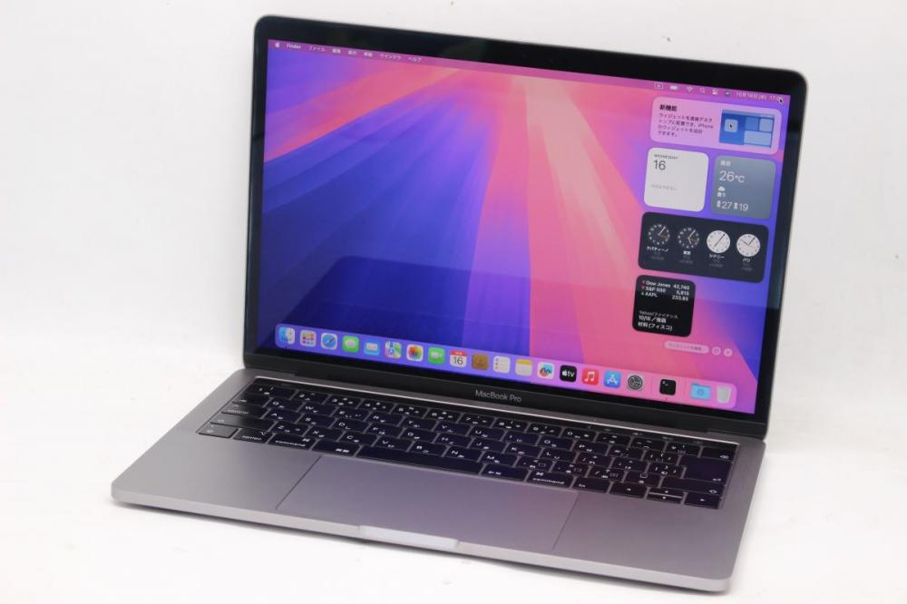 良品 2K対応 13.3型 Apple MacBook Pro A2159 (TouchBar-2019) グレー macOS 15 Sequoia(正規Win11追加可) 八世代 i5-8257U 16GB NVMe 256GB-SSD カメラ 無線 中古パソコン 管:1709h