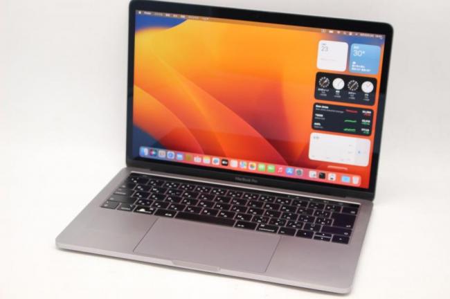 即日発送 中古 2K対応 13.3インチ Apple MacBook Pro 2018 TouchBar A1989 グレー macOS Ventura(正規版Windows11追加可能)  八世代Core i7-8559u 16GB 爆速NVMe式1TB-SSD カメラ 無線 管:1746h