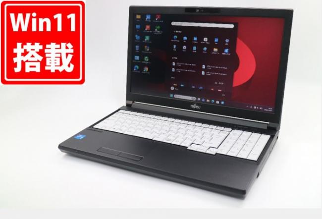 使用842時間 中古美品 15.6型 Fujitsu LIFEBOOK A5513NX Windows11 10コア 第12世代 i5-1235U 8GB NVMe 256GB-SSD カメラ 無線Wi-Fi6 Office付き 中古パソコン 管:1032m