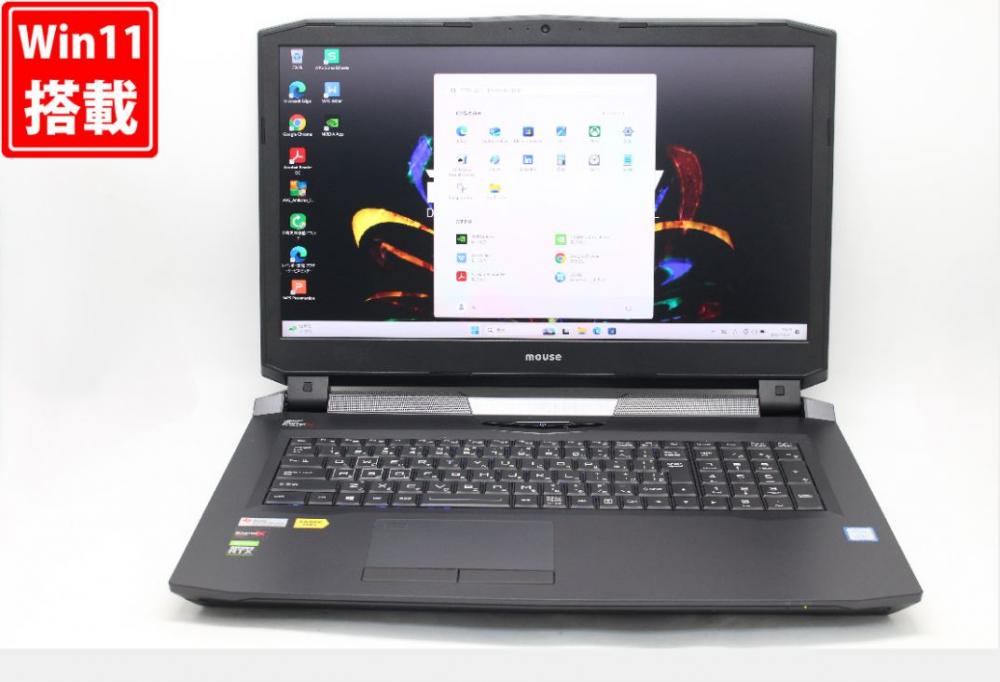 ゲーミングPC  中古良品 4K対応 17.3型 MOUSE DAIV 20017N-CLR Windows11 8コア 第9世代 i7-9700K 32GB NVMe 512GB-SSD + 1TB-HDD NVIDIA GeForce RTX 2080 カメラ 無線 Office付き 中古パソコ