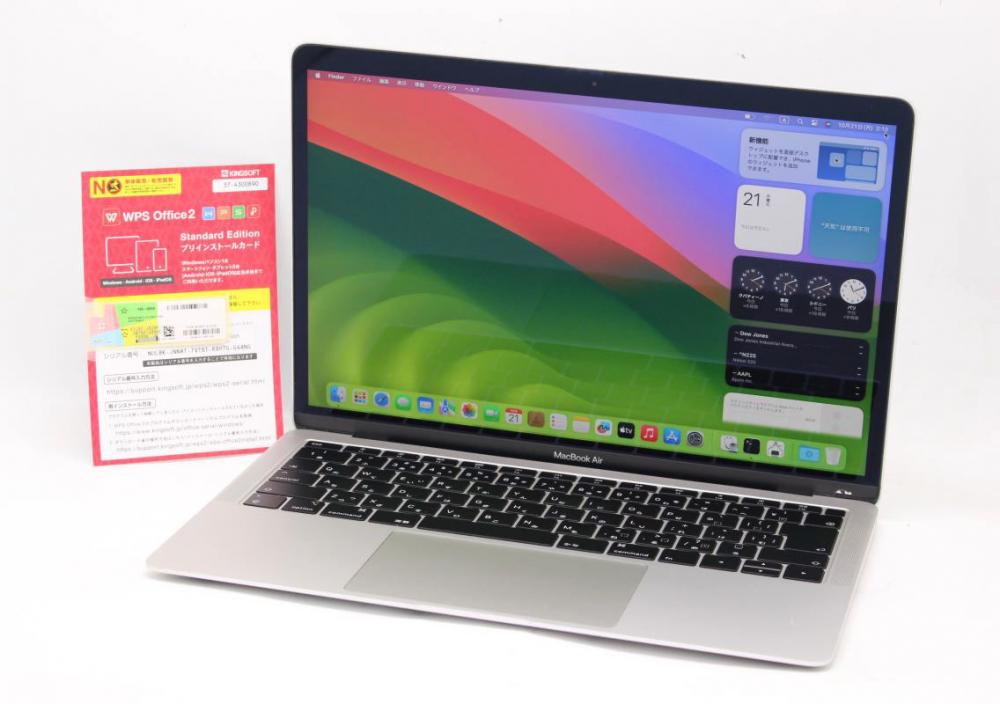 中古 2K対応 13.3型 Apple MacBook Air A1932 (True Tone, 2019) Windows11 + macOS 14 sonoma 八世代 i5-8210Y 8GB NVMe 128GB-SSD カメラ 無線 Office付 中古パソコン 管:1820h