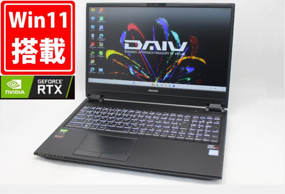 ゲーミングPC  美品 フルHD 15.6型 Mouse DAIV NG5810M1-M2S5 Windows11 第9世代 i7-9750H 32GB NVMe 512GB-SSD NVIDAI GeForce RTX 2060 カメラ 無線 Office付き 中古パソコン 管:0947m