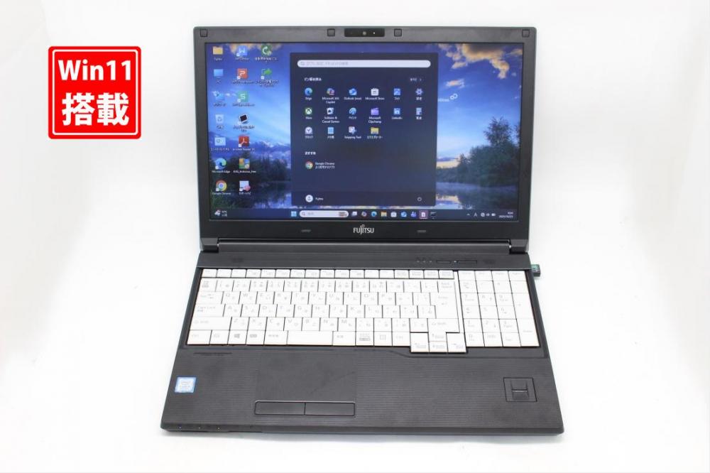 57時間 中古美品 15.6型 Fujitsu LIFEBOOK A748S Windows11 第8世代 i5-8350u 8GB 256GB-SSD カメラ 無線 Office付き 中古パソコン 管:0909s