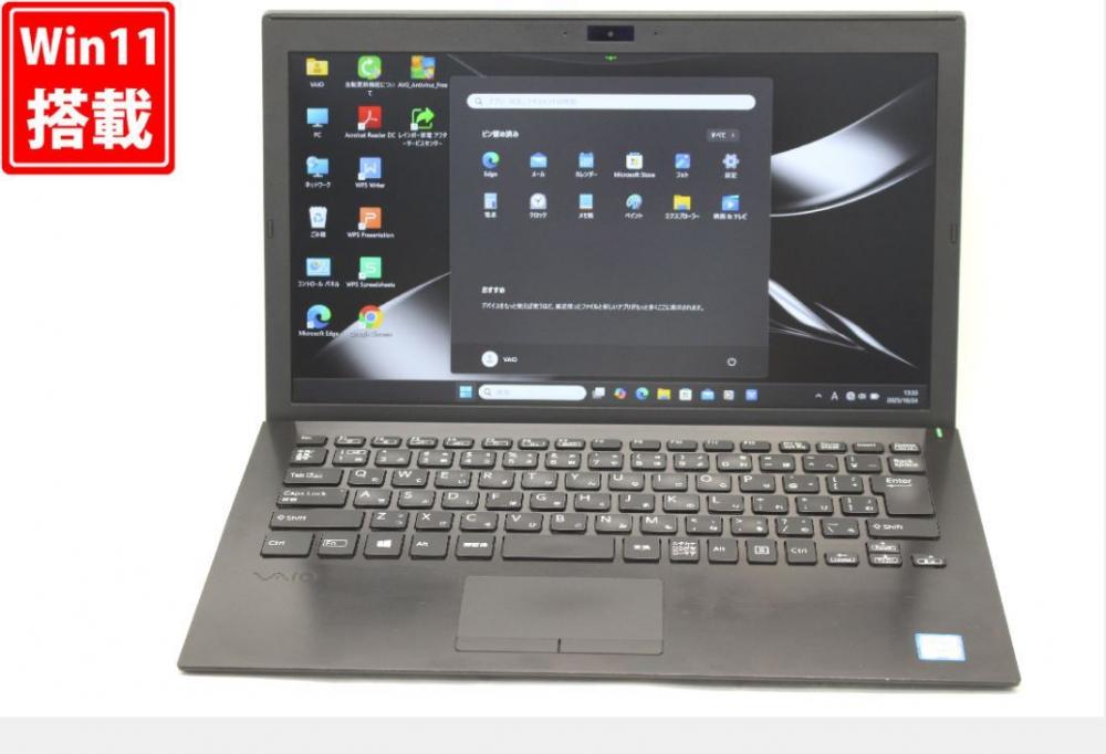 中古 フルHD 13.3型 SONY VAIO VJPG11C11N Windows11 第8世代 i5-8250U 8GB 256GB-SSD カメラ 無線 Office付き 中古パソコン  管:1332v