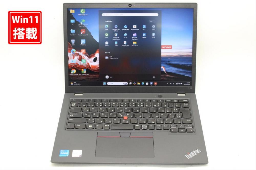 中古良品 フルHD対応WUXGA 13.3型 Lenovo ThinkPad L13 Gen3 Windows11 10コア 第12世代 i5-1235u 16GB 256GB-SSD カメラ 無線 Office付き 中古パソコン 管:1156s