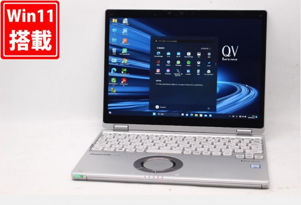 中古 2K対応 タッチ 12.0型 Panasonic Let's note CF-QV8TDAVS Windows11 八世代 i5-8365U 8GB 256GB-SSD カメラ 無線 Office付 中古パソコン 管:0935v