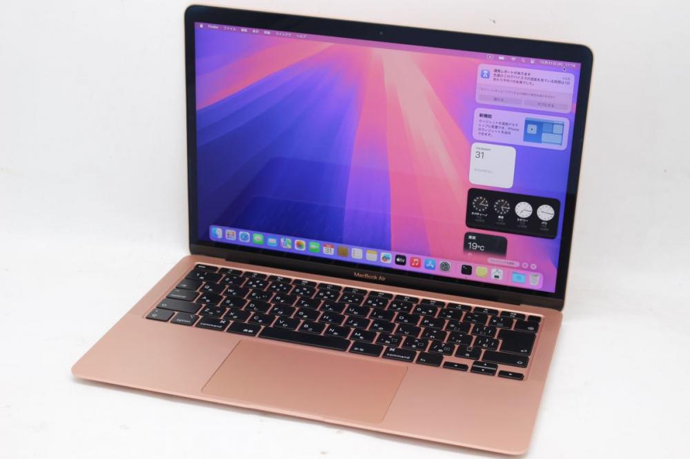 良品 2K対応 13.3型 Apple MacBoko Air A2179 (2020年) ローズゴールド macOS 15 Sequoia(正規Win11追加可) 第10世代 i5-1030NG7 16GB NVMe 256GB-SSD カメラ 無線 中古パソコン 管:1711h