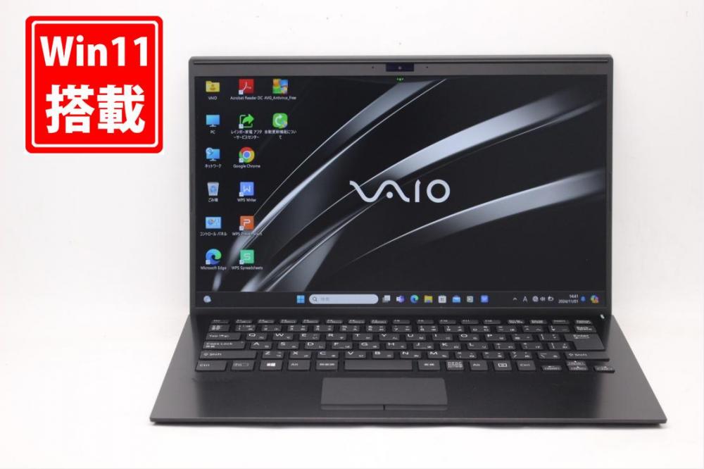 新品256GB-SSD 良品 フルHD 14型 SONY VAIO VJPK11C11N Windows11 八世代 i5-8265u 8GB カメラ 無線 Office付 中古パソコン 税無 管:1429x