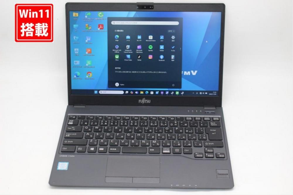 中古 フルHD 13.3型 Fujitsu LIFEBOOK U938T Windows11 第8世代 i5-8350u 8GB 256GB-SSD カメラ 無線 Office付き 中古パソコン 管:1651s
