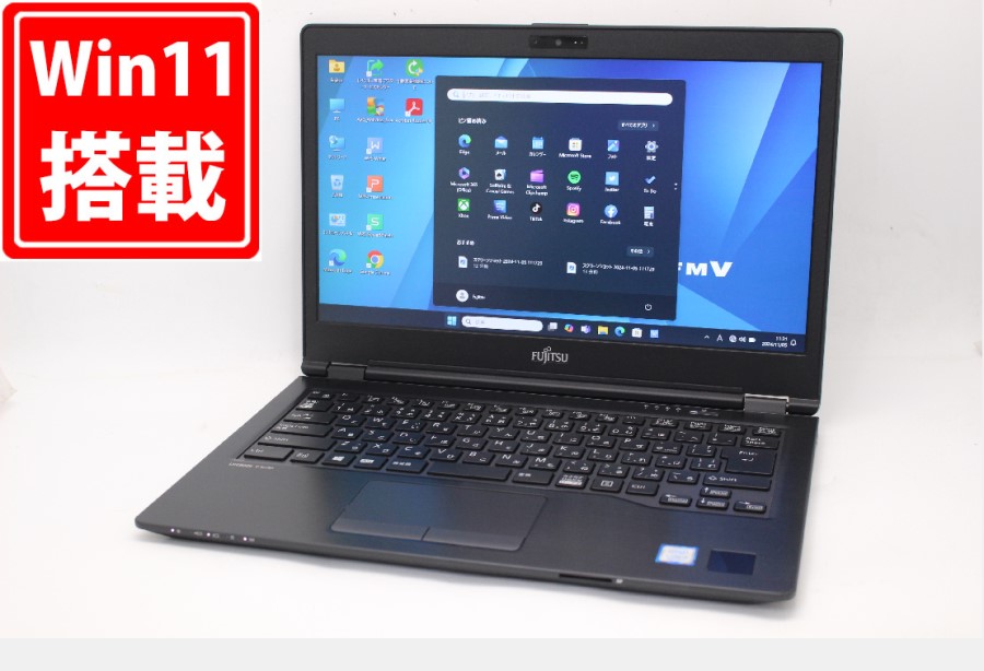 充放電回数30回  207時間 良品 フルHD 14型 Fujitsu LIFEBOOK U749A Windows11 八世代 i5-8365U 16GB 512GB-SSD カメラ 無線 Office付 中古パソコン 管:1156m