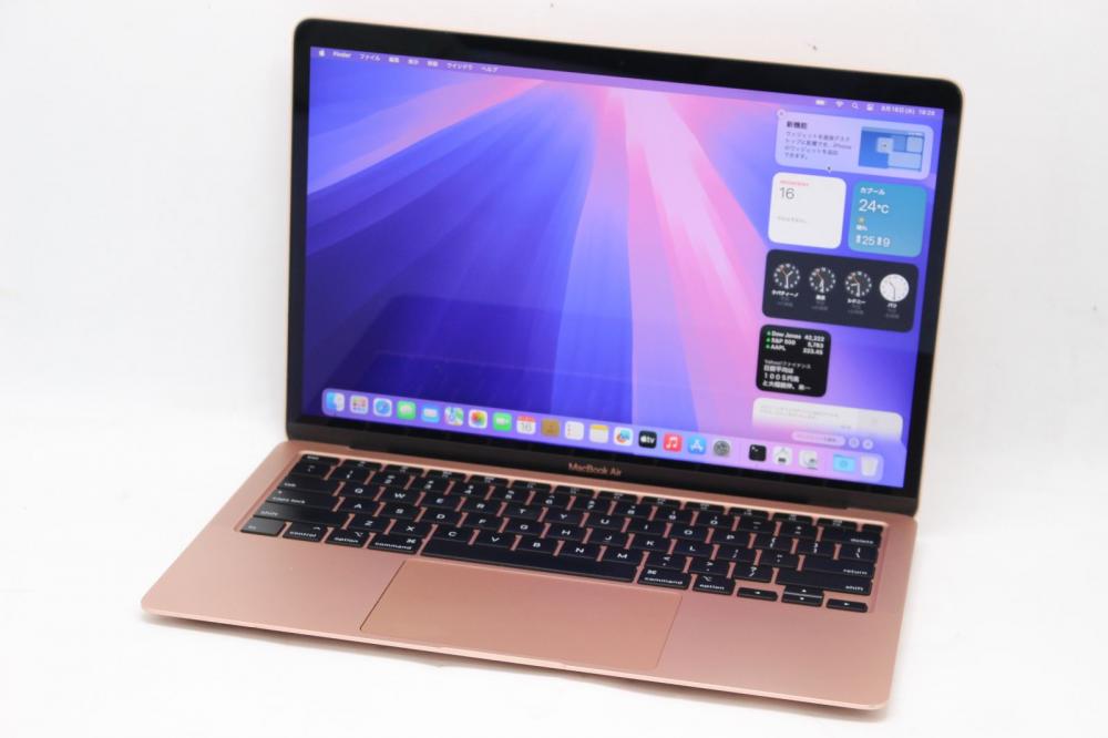 中古良品 2K対応 13.3型 Apple MacBoko Air A2179 (2020年) ローズゴールド macOS 15 Sequoia(正規Win11追加可) 第10世代 i3-1000NG4 8GB NVMe 256GB-SSD カメラ 無線 中古パソコン 管:1820h