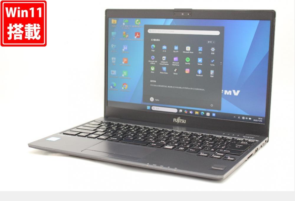 中古 フルHD 13.3型 Fujitsu LIFEBOOK U938S Windows11 第8世代 i5-8350u 8GB 256GB-SSD カメラ 無線 Office付き 中古パソコン 管:0934r