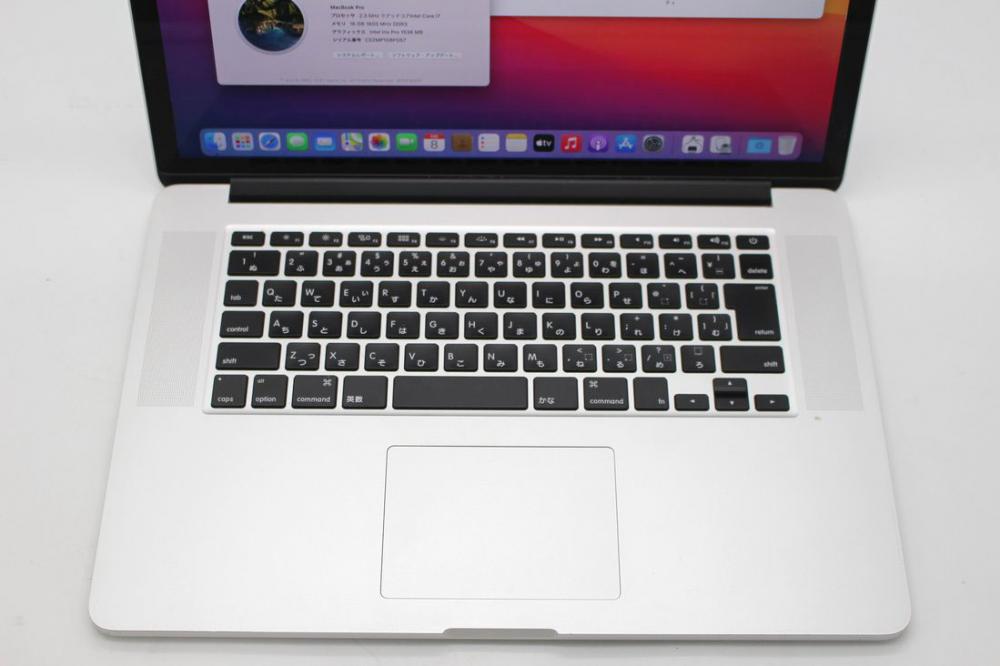 新品256GB-SSD搭載 中古良品 2K対応 15.4型 Apple MacBook Pro A1398 Late-2013 macOS BigSur 四世代 i7-4850HQ 16GB NVIDIA GT750M カメラ 無線 中古パソコン