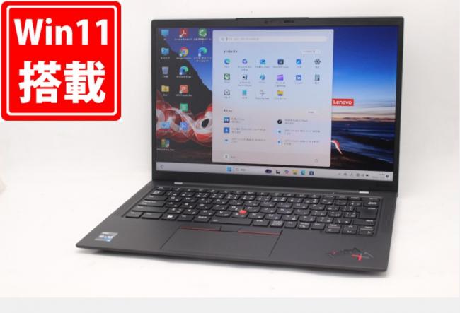 充放電回数66回  11時間 中古美品 フルHD 14型 Lenovo X1 Carbon Gen11 Windows11 10コア 第13世代 i5-1335U 16GB NVMe 256GB-SSD カメラ LTE 無線Wi-Fi6 Office付 中古パソコン 管:1448m