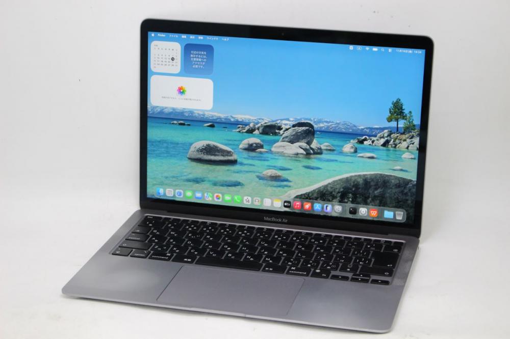 中古 2K対応 13.3型 Apple MacBook Air A2337 (2020年式) グレー macOS 26 Tahoe 卓越性能Apple-M1 16GB NVMe 512GB-SSD カメラ 無線 中古パソコン 管:1431h