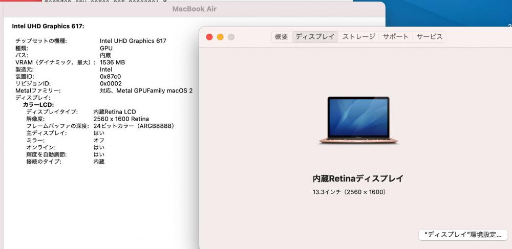 中古美品 2K対応 13インチ Apple MacBook Air A1932 (True Tone, 2019) macOS Big Sur(正規版Windows11追加可能) 高性能 八世代Core i5-8210Y 8GB 超高速NVMe-SSD-251G カメラ ノートパソコン 中古パソコン