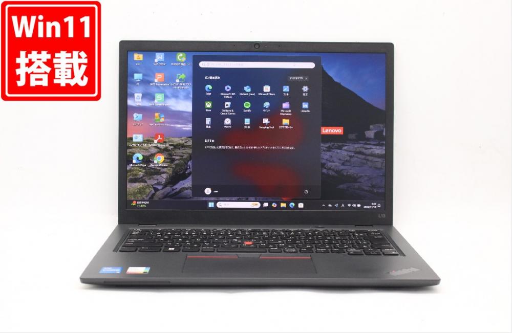 良品 フルHD 13.3型 Lenovo ThinkPad L13 Gen 3 Windows11 10コア 第12世代 i5-1235U 8GB NVMe 256GB-SSD カメラ 無線Wi-Fi6 Office付 中古パソコン 管:0949j