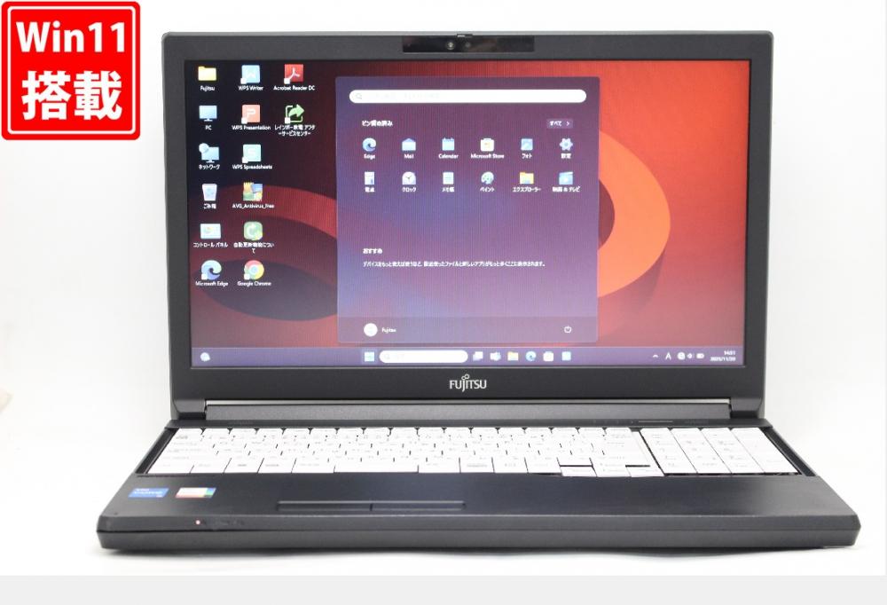 充放電回数2回  中古 15.6型 Fujitsu LIFEBOOK A5513NX Windows11 10コア 第12世代 i5-1235u 16GB NVMe 256GB-SSD カメラ 無線 Office付き 中古パソコン 管:1568r