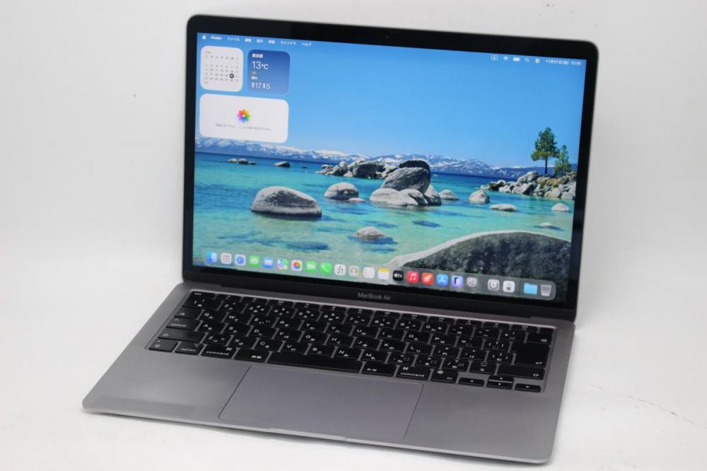 中古 2K対応 13.3型Apple MacBook Air A2337 (2020年式) グレー macOS 26 Tahoe 8コア 卓越性能Apple-M1 16GB NVMe 512GB-SSD カメラ 無線Wi-Fi6 中古パソコン 管:1028h