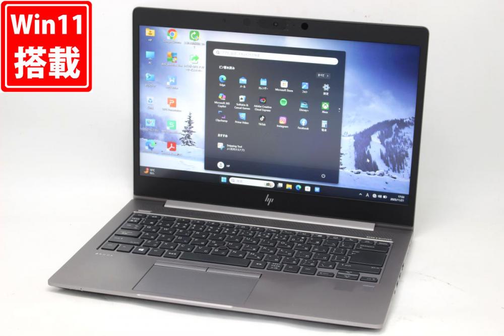 ゲーミングPC  中古 フルHD 14型 HP ZBOOK 14u G6 顔認証対応 Windows11 第8世代 i7-8665U 32GB NVMe 512GB-SSD Radeon Pro WX3200 カメラ 無線Wi-Fi6 Office付き 中古パソコン 管:1820h