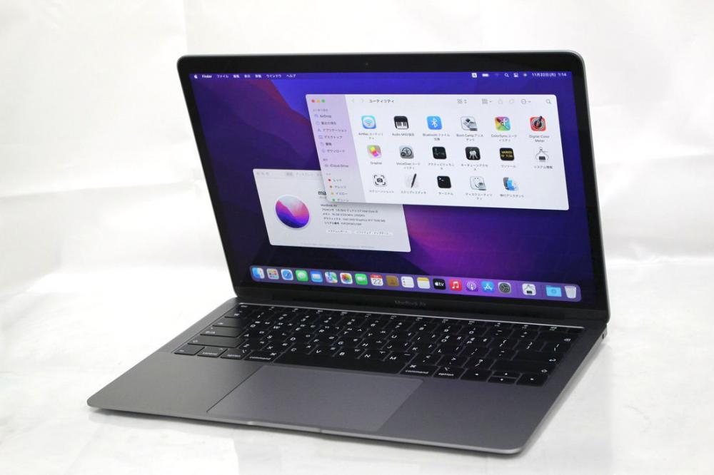  中古美品 2K対応 13.3型 Apple MacBook Air A1932 (2019)  macOS 12 Monterey(正規Win11追加可) 八世代 i5-8210Y 16GB 512G-SSD 無線