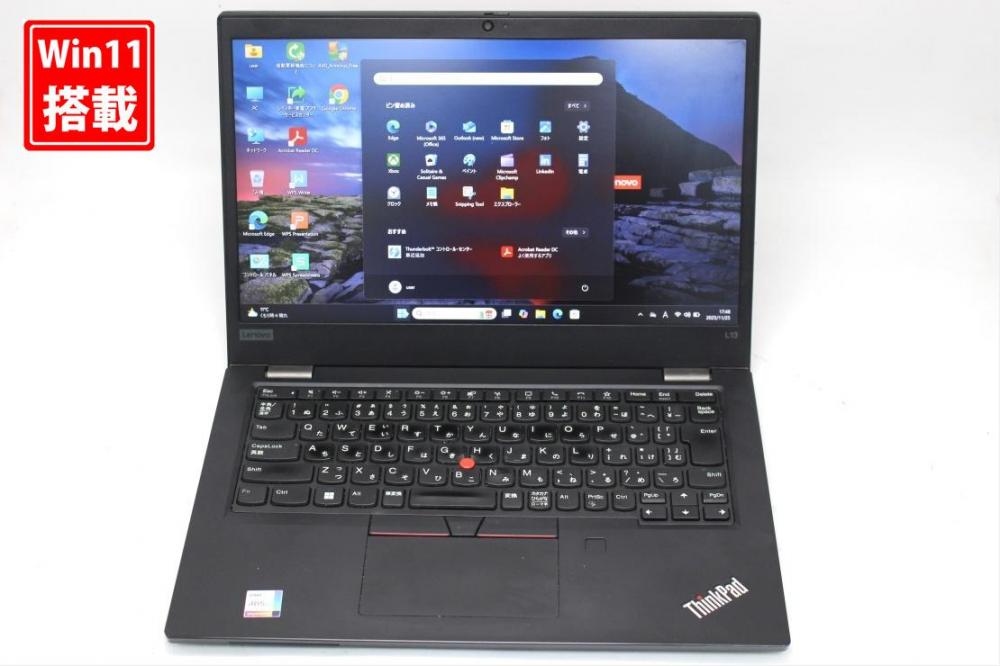 中古 フルHD 13.3型 Lenovo ThinkPad L13 Gen2 Windows11 第11世代 i5-1135G7 16GB NVMe 256GB-SSD カメラ 無線 Office付き 中古パソコン 管:1711s