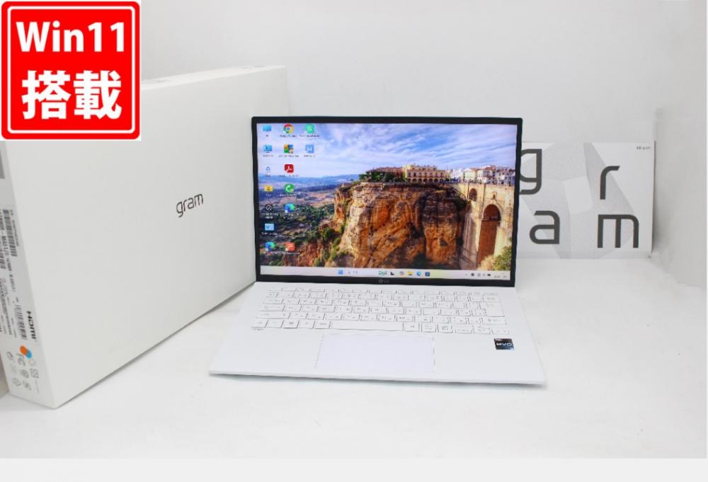 充放電回数38回  150時間 美品 フルHD対応WUXGA 14型 LG gram 14ZB90R-MR54J1 Windows11 12コア 第13世代 i5-1340P 16GB NVMe 256GB-SSD カメラ 無線Wi-Fi6 Office付き 中古パソコン 管:1500m