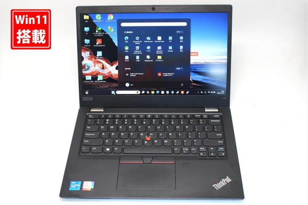 良品 フルHD 13.3型 Lenovo ThinkPad L13 Gen2 Windows11 第11世代 i5-1145G7 8GB NVMe 512GB-SSD カメラ 無線Wi-Fi6 Office付き 中古パソコン 管:1849s