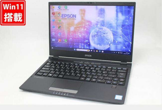 中古 フルHD 13.3型 Epson Endeavor NE520E Windows11 第8世代 i5-8265U 8GB NVMe 256GB-SSD カメラ 無線 Office付き 中古パソコン 管:1143w