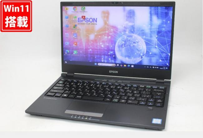 中古 フルHD 13.3型 Epson Endeavor NE520E Windows11 第8世代 i7-8565U 8GB NVMe 256GB-SSD カメラ 無線 Office付き 中古パソコン 管:1466w