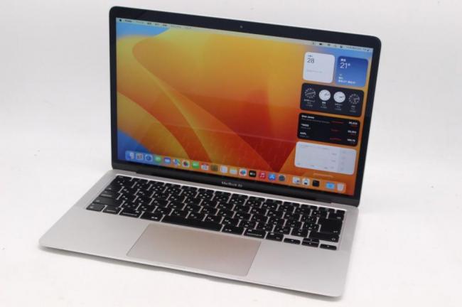 中古良品 2K対応 13.3型 Apple MacBook A2337 (2020,M1,8GPUs) macOS 13 Ventura 8コア 卓越性能Apple-M1 (8GPUs) 8GB NVMe 512GB-SSD カメラ Wi-Fi6 中古パソコン