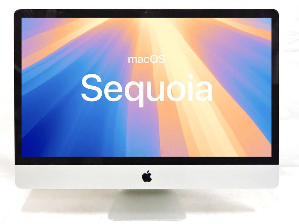 中古美品 5K対応 27型液晶一体型 Apple iMac (2019,5K) A2115 macOS 15 Sequoia(正規Win11追加可) 8コア 九世代 i9-9900K 32GB NVMe 128GB-SSD + 2TB-HDD Radeon Pro 580X   管:1316h