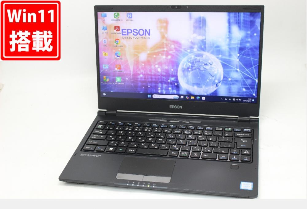 中古 フルHD 13.3型 Epson Endeavor NA520E Windows11 第8世代 i7-8565U 8GB NVMe 256GB-SSD カメラ 無線 Office付き 中古パソコン 管:1037w