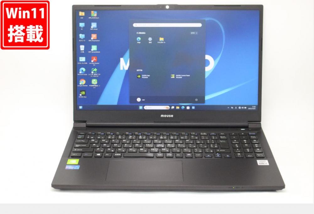 良品 フルHD 15.6型 MOUSE K5-i7CMLCB-YRL Windows11 第10世代 i7-10750H 16GB NVMe 1TB-SSD NVIDIA GeForce カメラ 無線Wi-Fi6 Office付き 中古パソコン 管:1259v