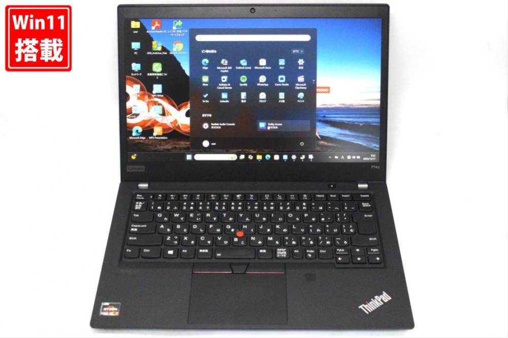 中古 フルHD 14型 Lenovo ThinkPad P14s Gen1 Windows11 8コア AMD Ryzen 7-Pro 4750u 16GB NVMe 512GB-SSD カメラ LTE 無線Wi-Fi6 Office付き 中古パソコン 管:0923s