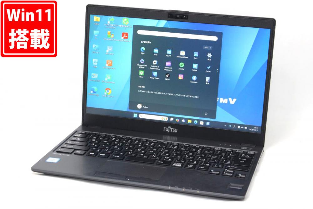中古良品 フルHD 13.3型 Fujitsu LIFEBOOK U938S Windows11 第8世代 i5-8350u 8GB 256GB-SSD カメラ 無線 Office付き 中古パソコン 管:1422h