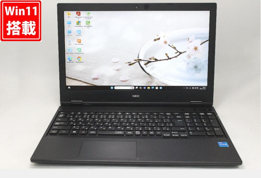 中古 フルHD 15.6型 NEC VersaPro VMK44X-A Windows11 第11世代 i5-1145G7 8GB NVMe 256GB-SSD カメラ 無線Wi-Fi6 Office付き 中古パソコン 管:1098w