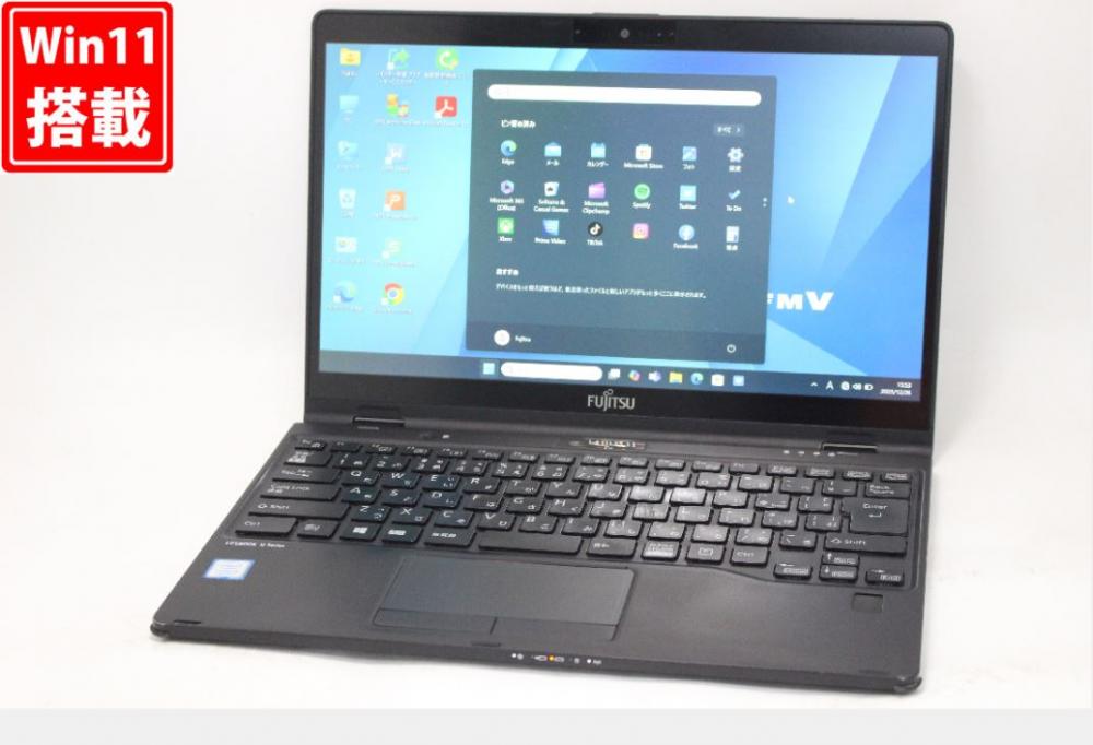 中古 フルHD タッチ 13.3型 Fujitsu LIFEBOOK U939XC Windows11 第8世代 i5-8365U 8GB 128GB-SSD カメラ 無線 Office付き 中古パソコン 管:1558v
