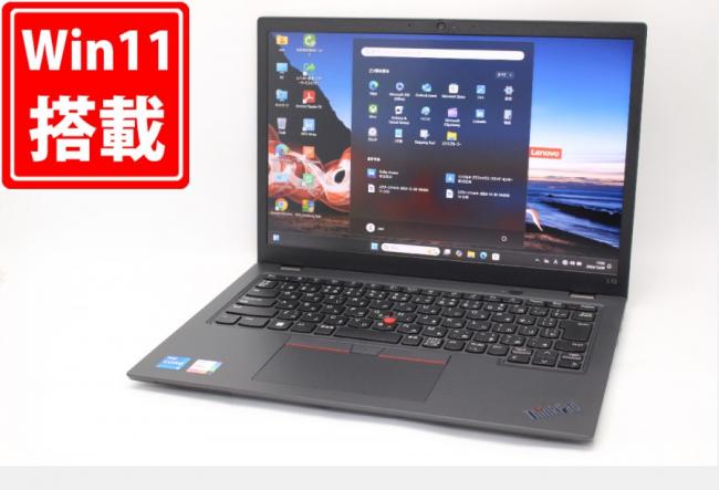 充放電回数28回  1425時間 中古美品 フルHD 13.3型 Lenovo ThinkPad L13 Gen3 Windows11 10コア 第12世代 i5-1235U 16GB NVMe 256GB-SSD カメラ 無線Wi-Fi6 Office付 中古パソコン 管:1758m